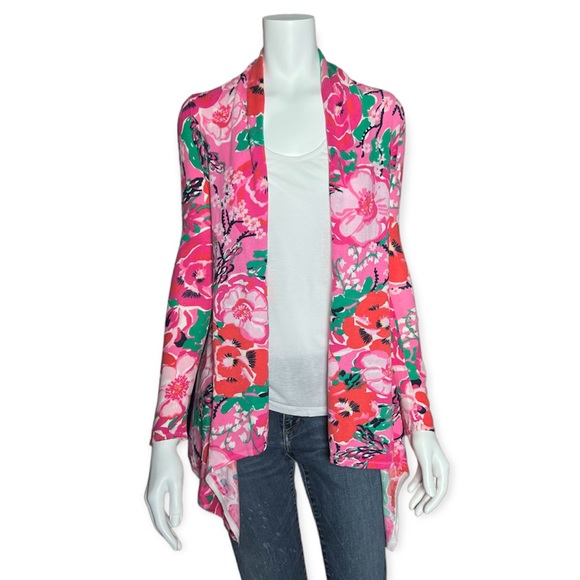 Lilly Pulitzer Babs Asymmetrical Waterfall Cardigan Sweater - Picture 1 of 13